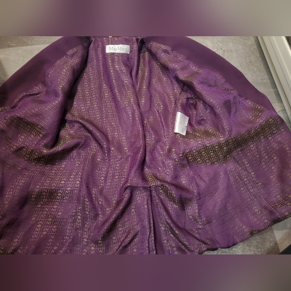 MaxMara Purple Wool Women's Long Sleeve Blazer. Size 14. Made In Italy. - Picture 10 of 13